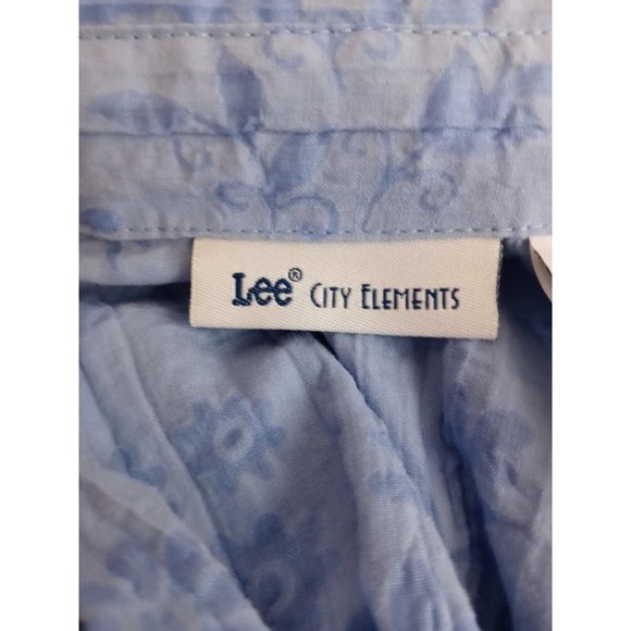 City Elements by Lee Women's Sheer Rouched Blouse With Floral Designs Size Large - Picture 5 of 7